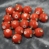 20 pcs 12mm Glass Kundan Beads Round