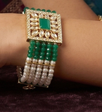 Kundan Work Acrylic Crystal Beads Bracelet