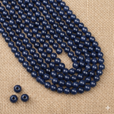 1 String 8mm Round Blue Sandstone Beads