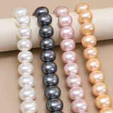 1 String 12x15mm Shell Pearls Oval Beads