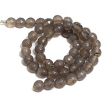 1 String 7mm Grey Faceted Round Gemstone Beads