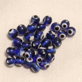 5-6mm Glass Evil Eye Beads Blue