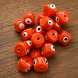 125 pcs Evil Eye Tyre Beads Red 13x9mm