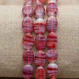 1 String 20x12mm Glass Oval Beads Double Tone