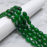 2 Strings 10x8mm Plain Glass Oval Beads