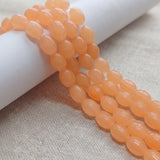 2 Strings 10x8mm Plain Glass Oval Beads