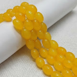2 Strings 10x8mm Plain Glass Oval Beads