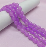 2 Strings 10x8mm Plain Glass Oval Beads