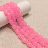 2 Strings 10x8mm Plain Glass Oval Beads