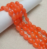 2 Strings 10x8mm Plain Glass Oval Beads