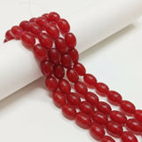 2 Strings 10x8mm Plain Glass Oval Beads