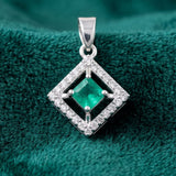 92.5 Sterling Silver Elegant Square Pendant