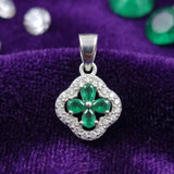 92.5 Sterling Silver Floral Charm Pendant