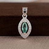92.5 Sterling Silver Aqua Marquise Pendant