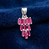 92.5 Sterling Silver Pink Cascade Pendant