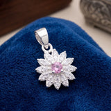 92.5 Sterling Silver Pink Bloom Pendant