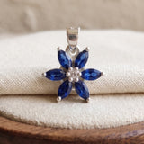 92.5 Sterling Silver Blue Bloom Pendant