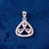 92.5 Sterling Silver Pink Petal  Pendant