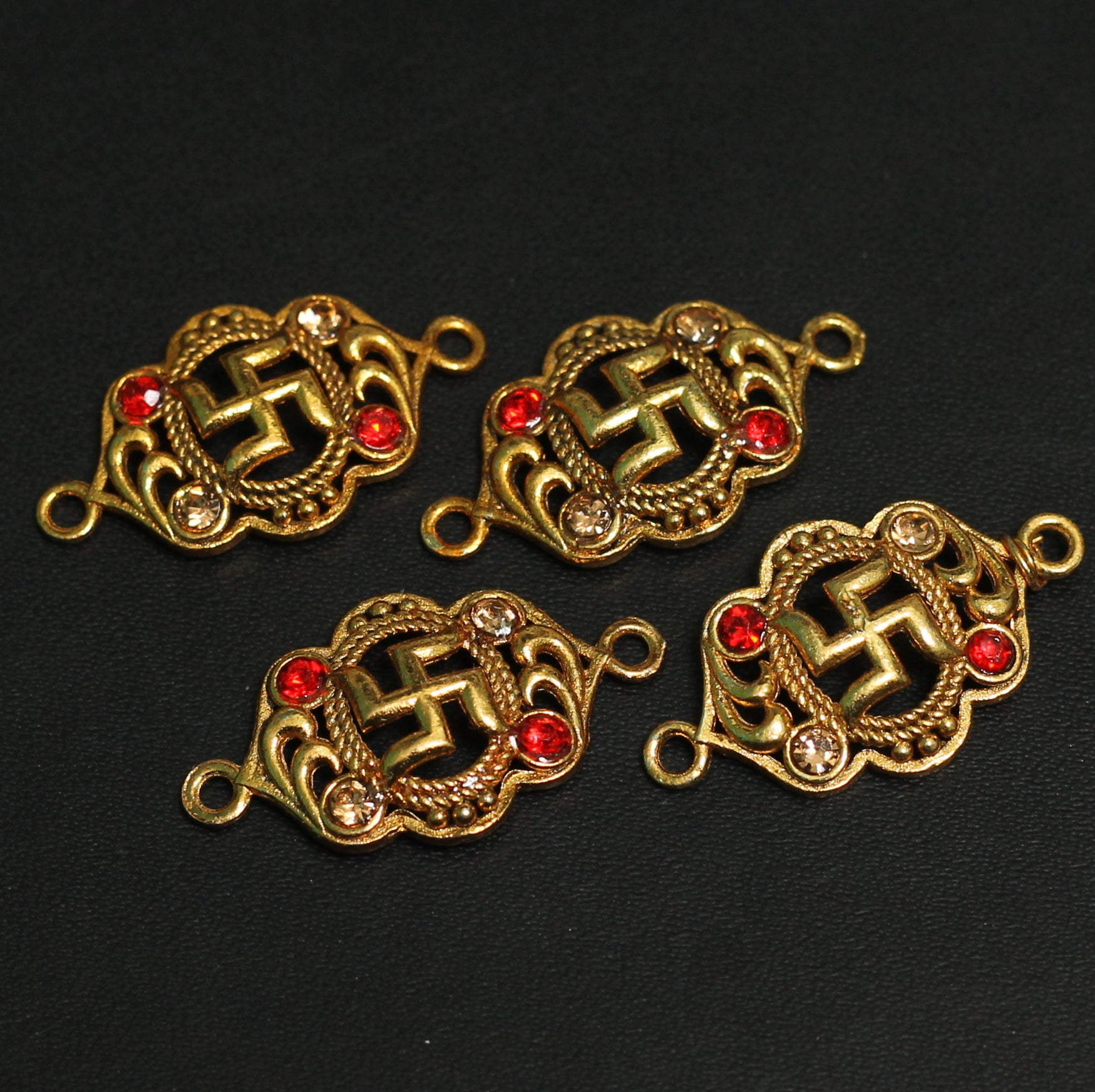 6 Pcs Swastic  Charms Connector