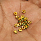 4mm Green Rhinestone Disc Spacer Beads