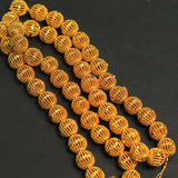 25 Pcs 10mm Brass Round Golden Beads