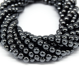 1 String Hematite Beads Round Black 3mm