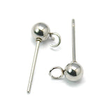 50 Pcs 4,6,8mm Ball, Steel Ball Earring Studs