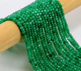 1 String Faceted Rondelle Stone Beads Green 4mm
