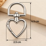 5 Pcs 4.5x2.5cm Heart D-Ring Swivel Clasp