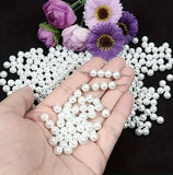 100 Gm Acrylic Pearl Beads Round White