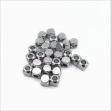 100 Pcs Steel Solid Hex Cube Beads