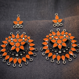 4 Pcs Orange Earring Components 50mm