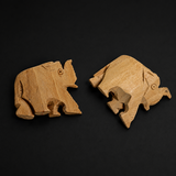 100Gm, 1.5 inch Elephant Unpolished Wooden Beads