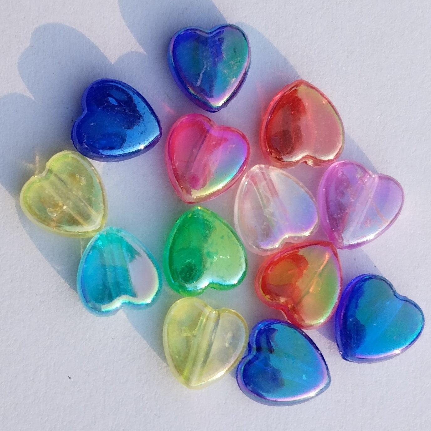 100 GM, 8mm Multi Heart Acrylic Beads_acrb-391-5