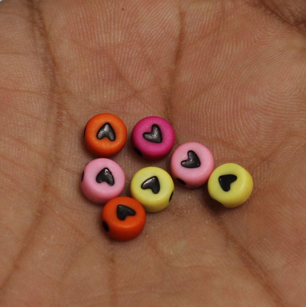 100 gm, 6mm Acrylic Round Hearl Beads Multicolor_alp-26