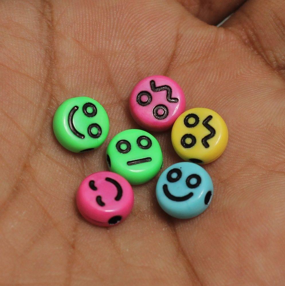 100 gm, 9mm Acrylic Round Smiley Beads_ALP-25_2