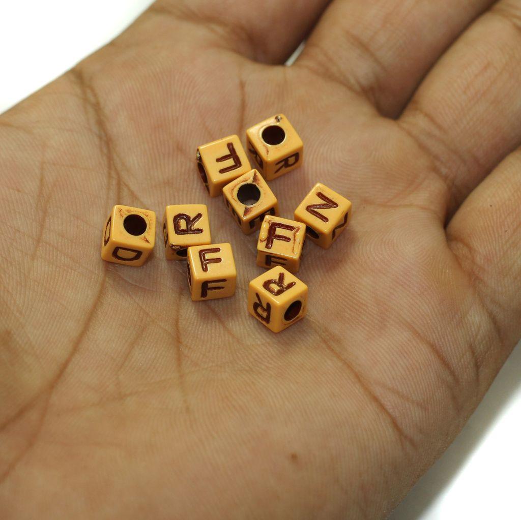 100 gm, FRIEND Acrylic Alphabet Beads 6mm_ALP-16-1