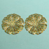 1.5 inch Brass Flower Earrings Components