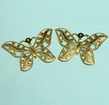 2 inch Brass Butterfly Earrings Components