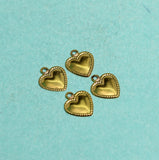 9x7mm Brass Heart Charms