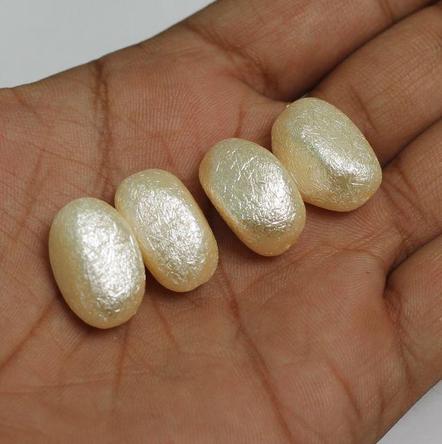 10 Pcs, 20x12mm Off White Tumble Pearl Coated Acrylic Beads_ACPB-94