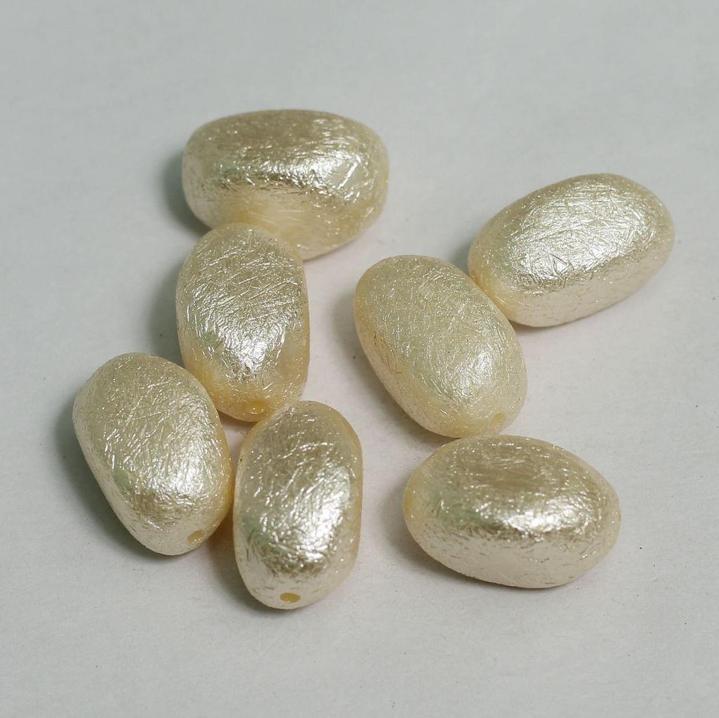 10 Pcs, 20x12mm Off White Tumble Pearl Coated Acrylic Beads_ACPB-94_2