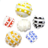 2 Striped Beads Assorted 14-17mm