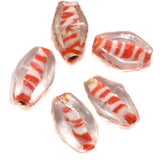 45+ Diamond Beads Inside Color Red 16x10mm