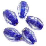 45+ Diamond Beads Inside Color Blue 16x10mm