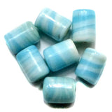 90+ Swirl Glass Tube Beads Turquoise 10x8mm