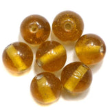 170+ Glass Round Beads Brown 12mm