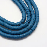 6mm Steel Blue Polymer Clay Fimo Ring Beads 1 String