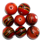 225+ Fancy Round Beads Red 8-12mm