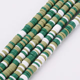 4mm Handmade Dark Green Polymer Clay Bead 1 String